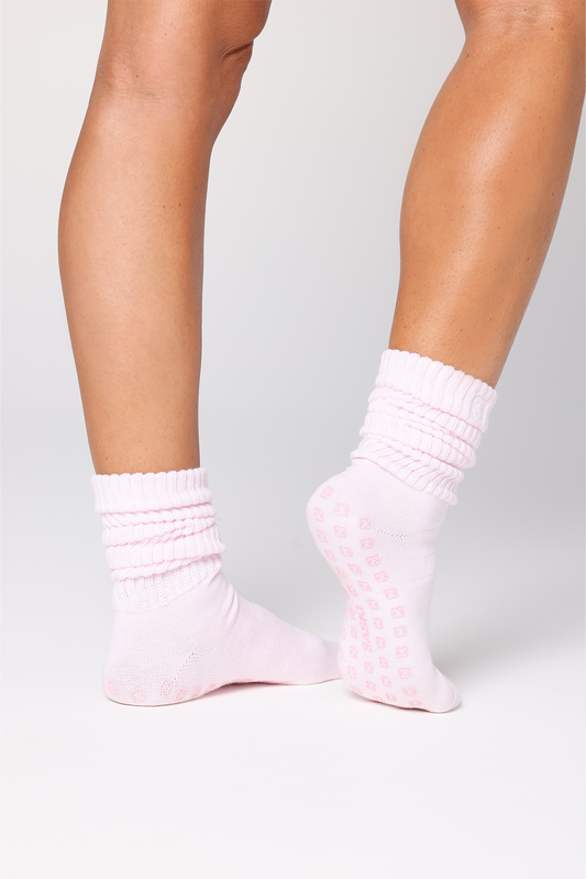 Slouchy Grip Socks | Petal