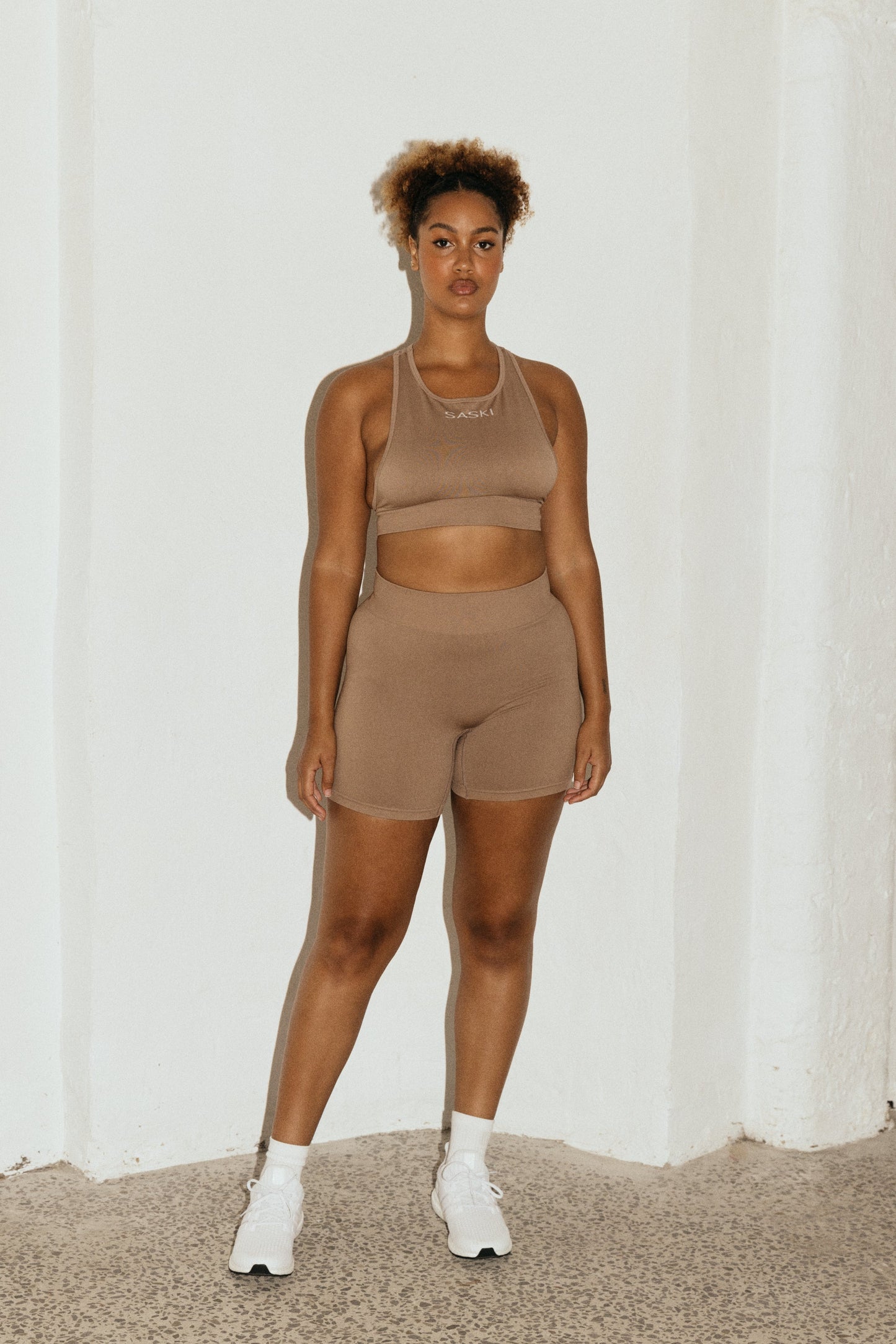 Seamless High Neck Top | Fawn