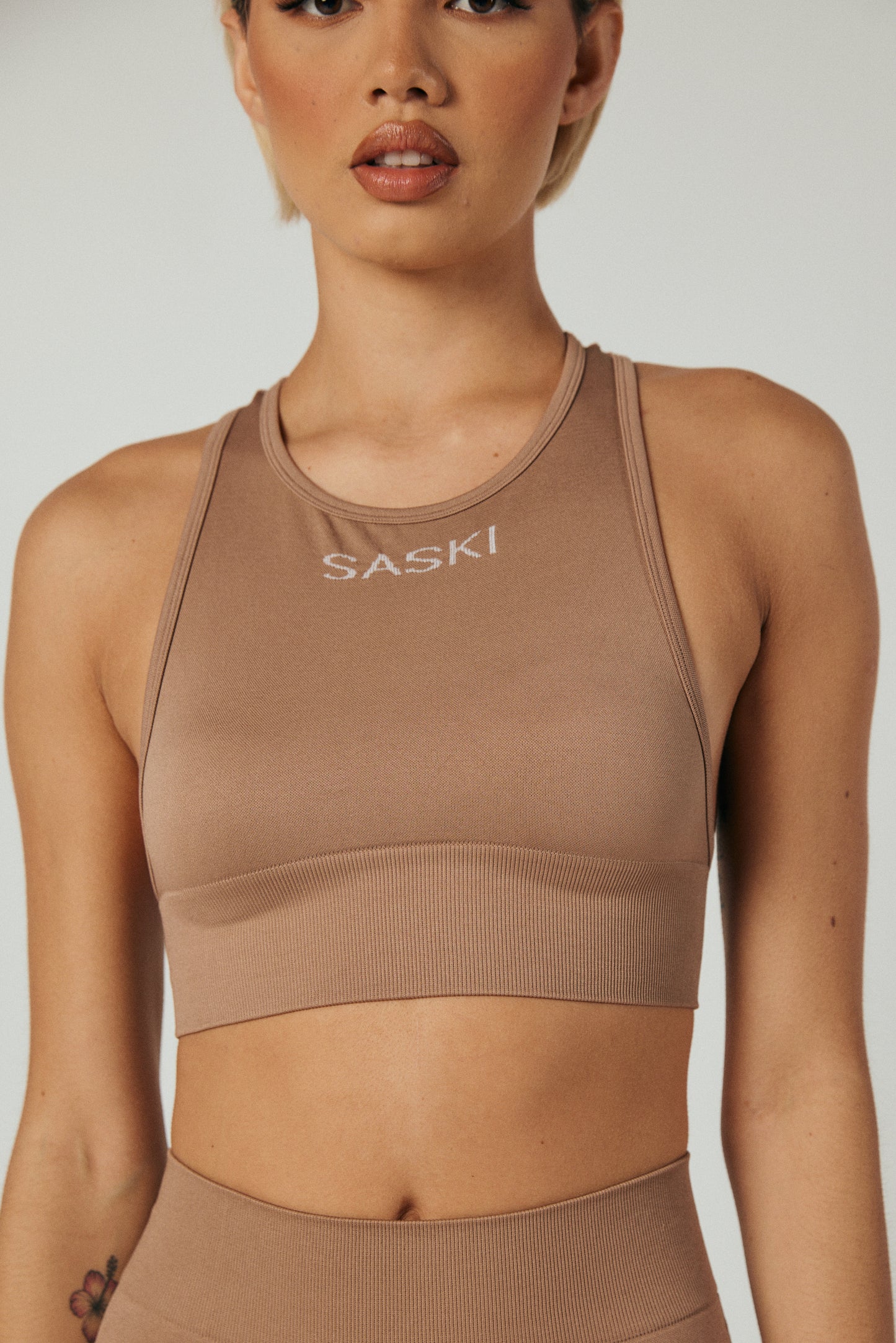 Seamless High Neck Top | Fawn