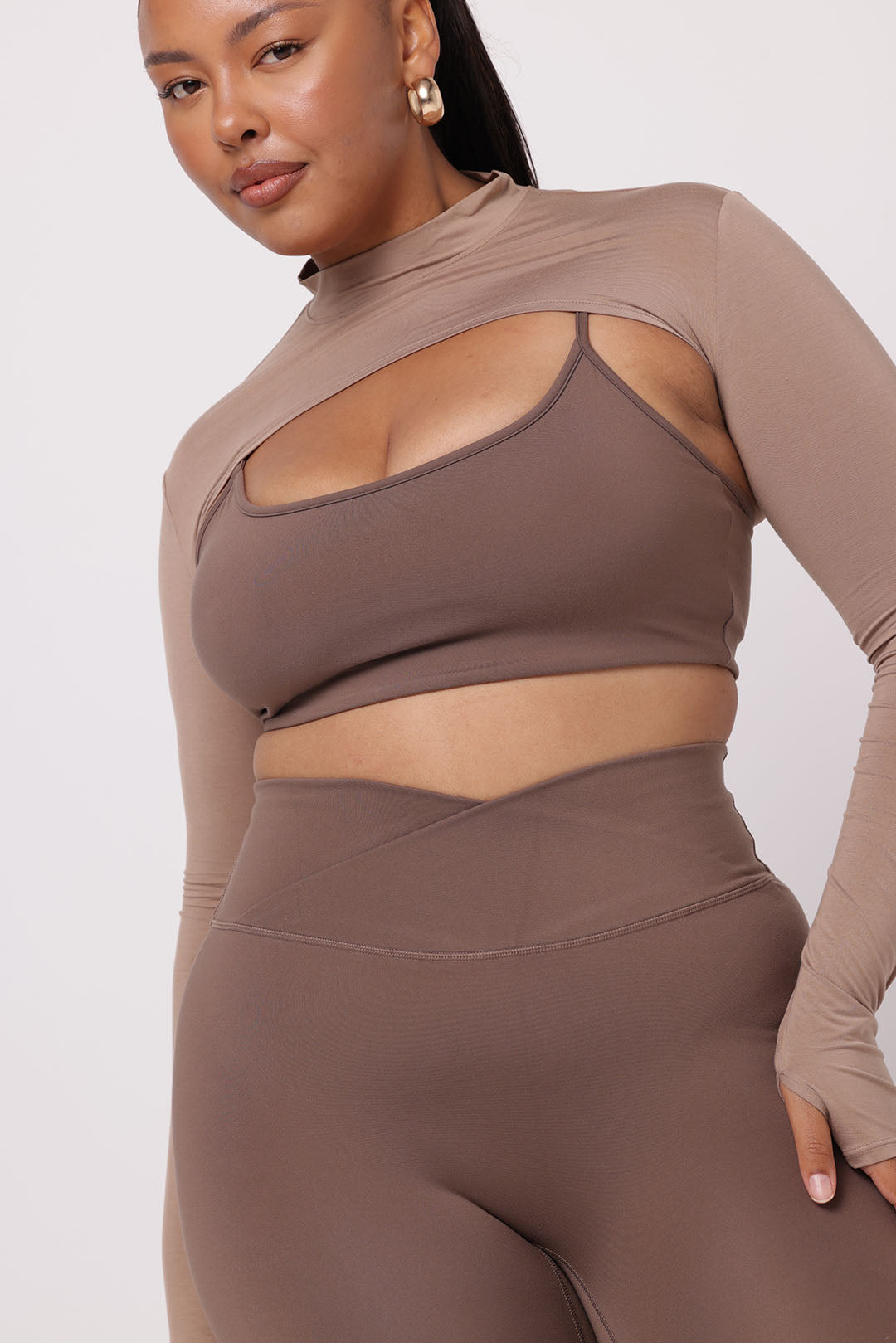 High Neck Shrug | Coffee Bean