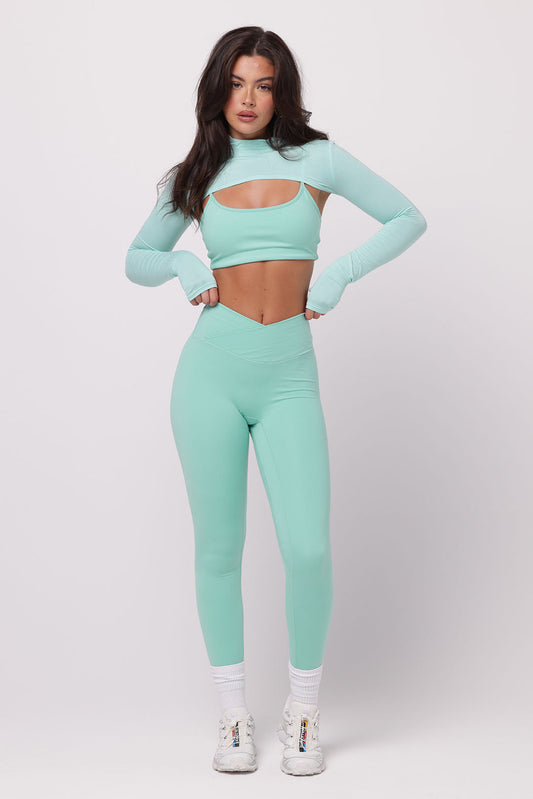 High Neck Shrug | Aquamarine