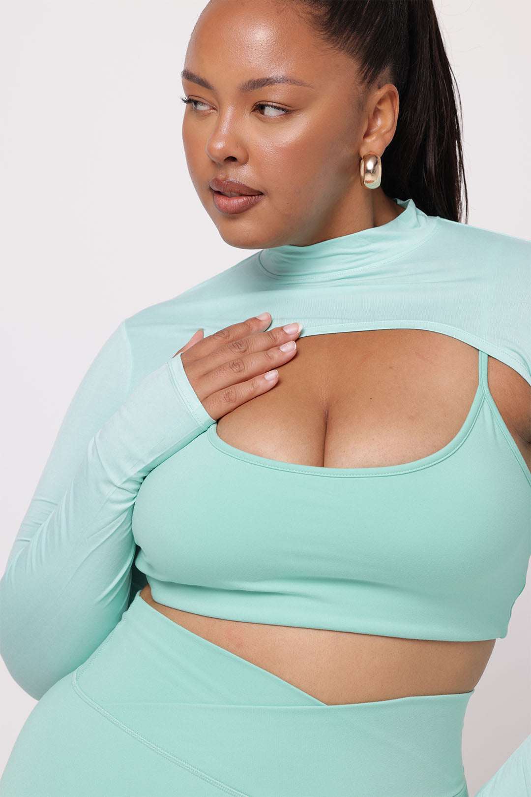 High Neck Shrug | Aquamarine