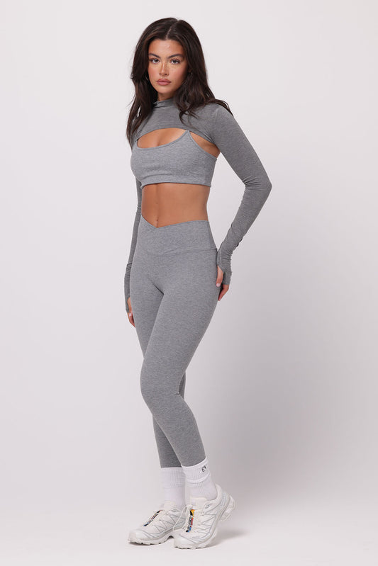 High Neck Shrug | Grey Marle