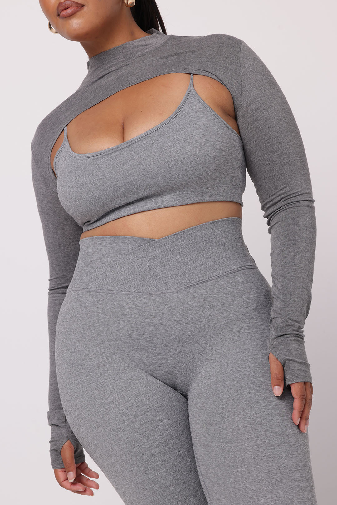 High Neck Shrug | Grey Marle