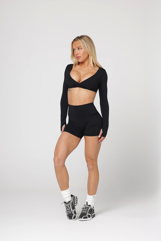 Aurora Long Sleeve Crop | Black