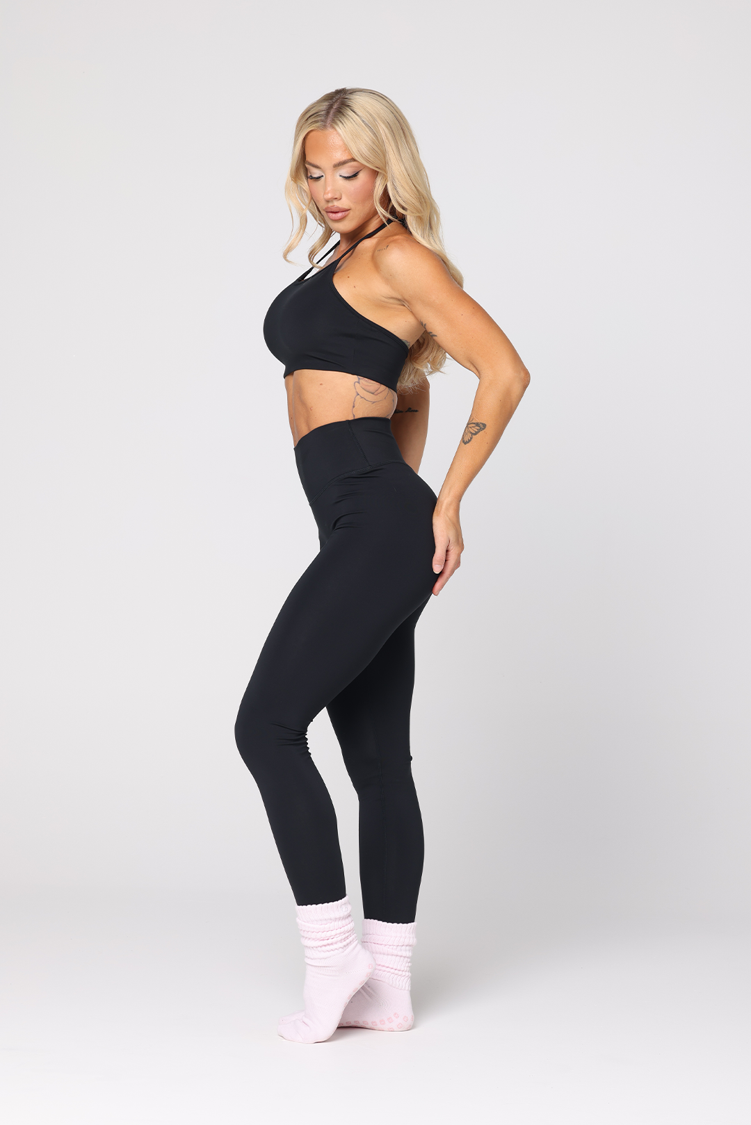 Tie Halter Crop | Black