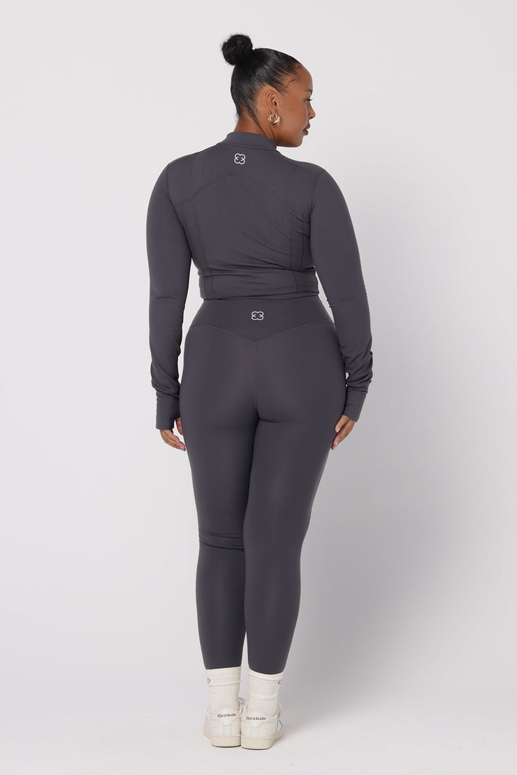 Cropped Zip Jacket | Slate