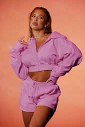 Cali Cropped Hoodie | Lilac