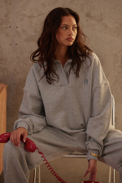 Collared Jumper | Heather Grey