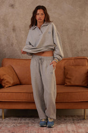 Collared Jumper | Heather Grey
